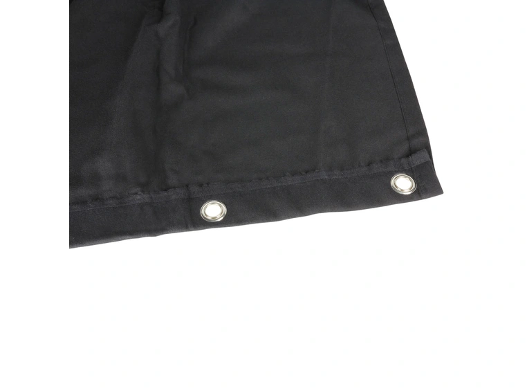 Sceneteppe molton 3x6m Ferdigsydd Sort, 300g/m2, maljer i bredden (6m) 